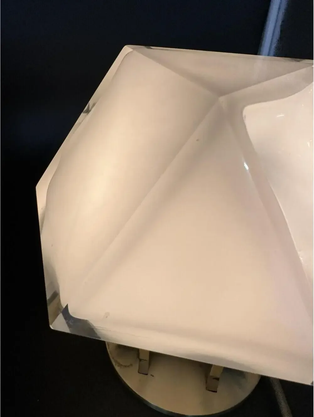 Luminaire Double Blown Glass & Brass Lamp Geometric Mid Century Modern MCM